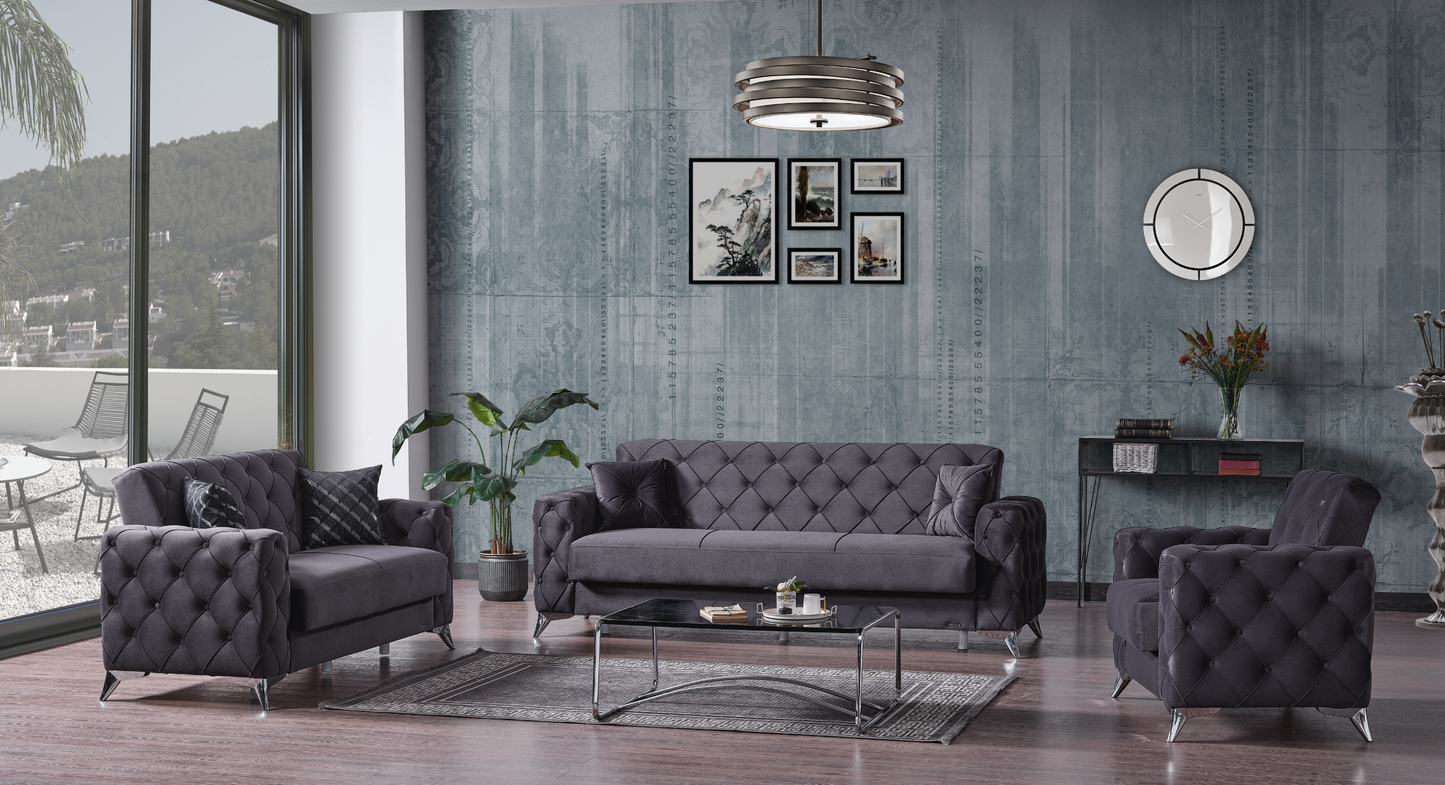 3+2+1 Couchgarnitur Alvina Grau