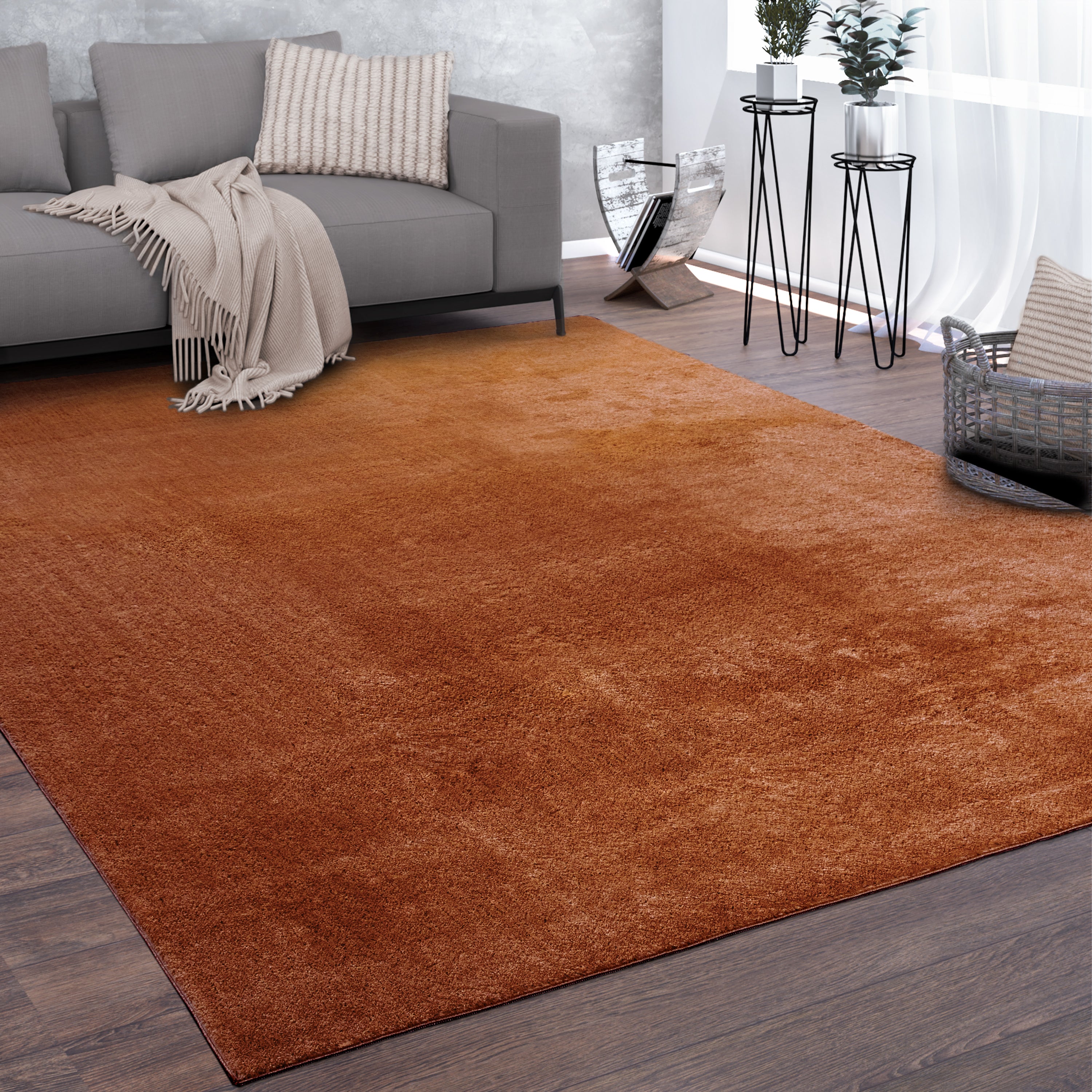 Hochflor Velours Teppich CADIZ 630 KUPFER –