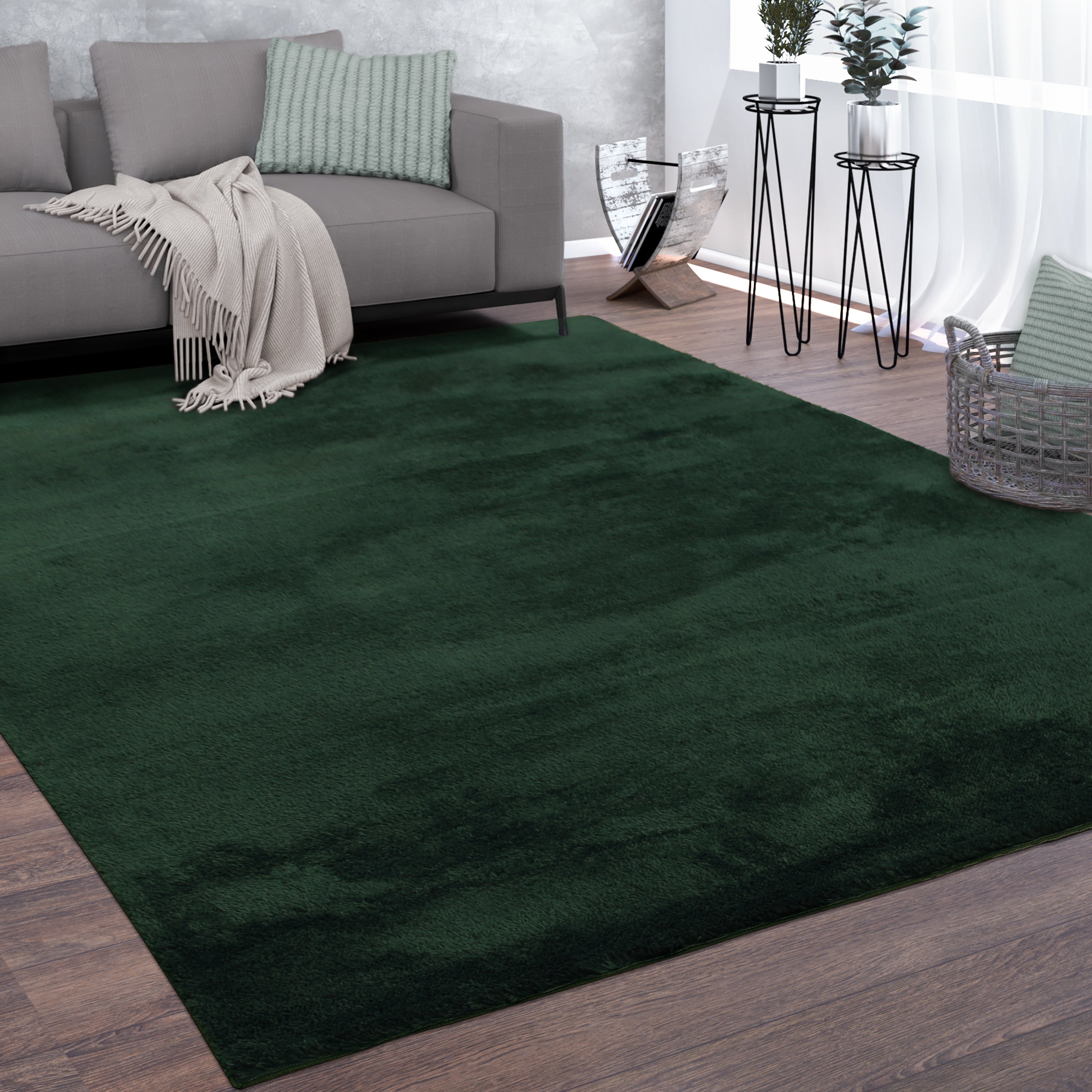 Hochflor Velours Teppich CADIZ 630 GRÜN –