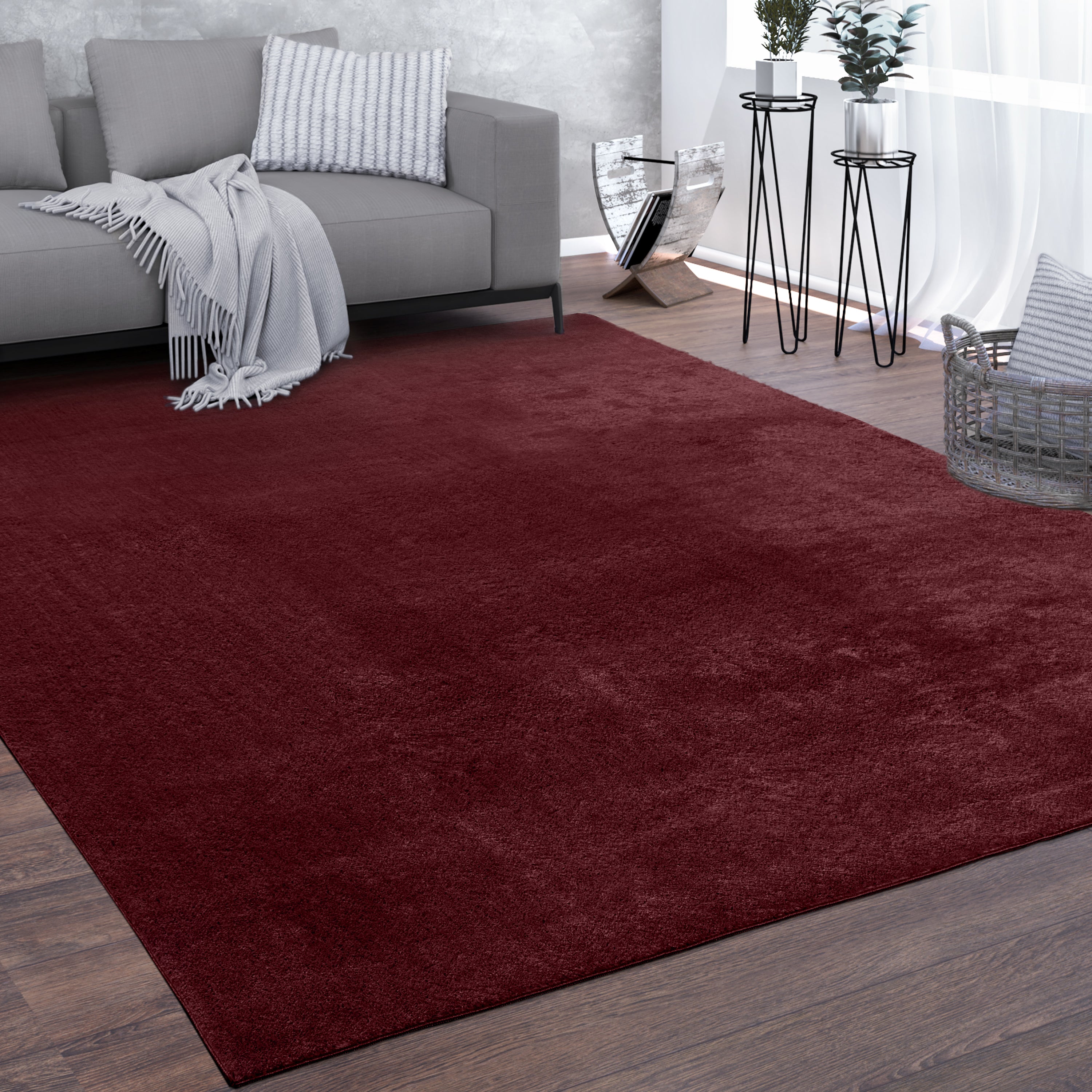 Hochflor Velours Teppich CADIZ 630 ROT –