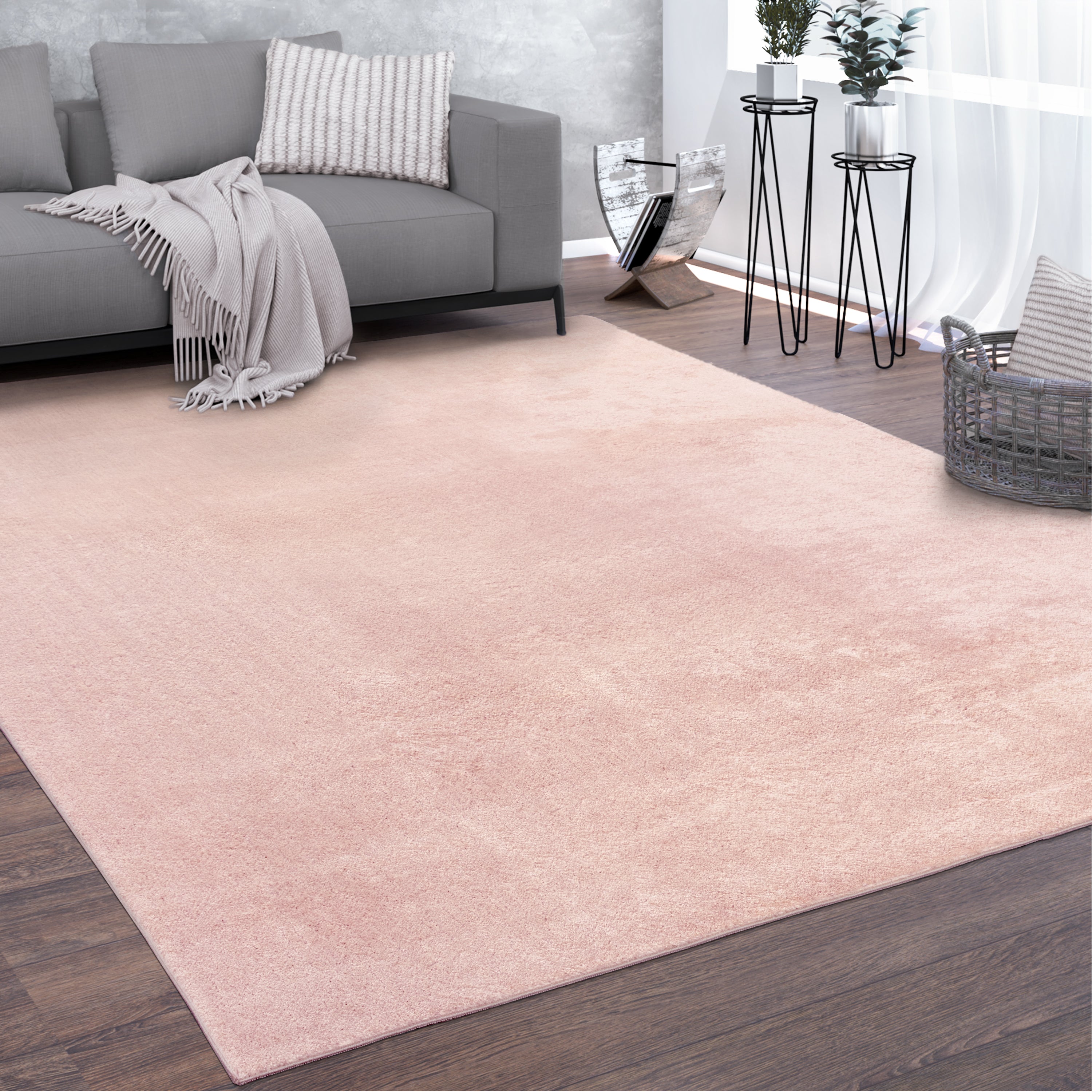 Hochflor Velours Teppich CADIZ 630 ROSA –