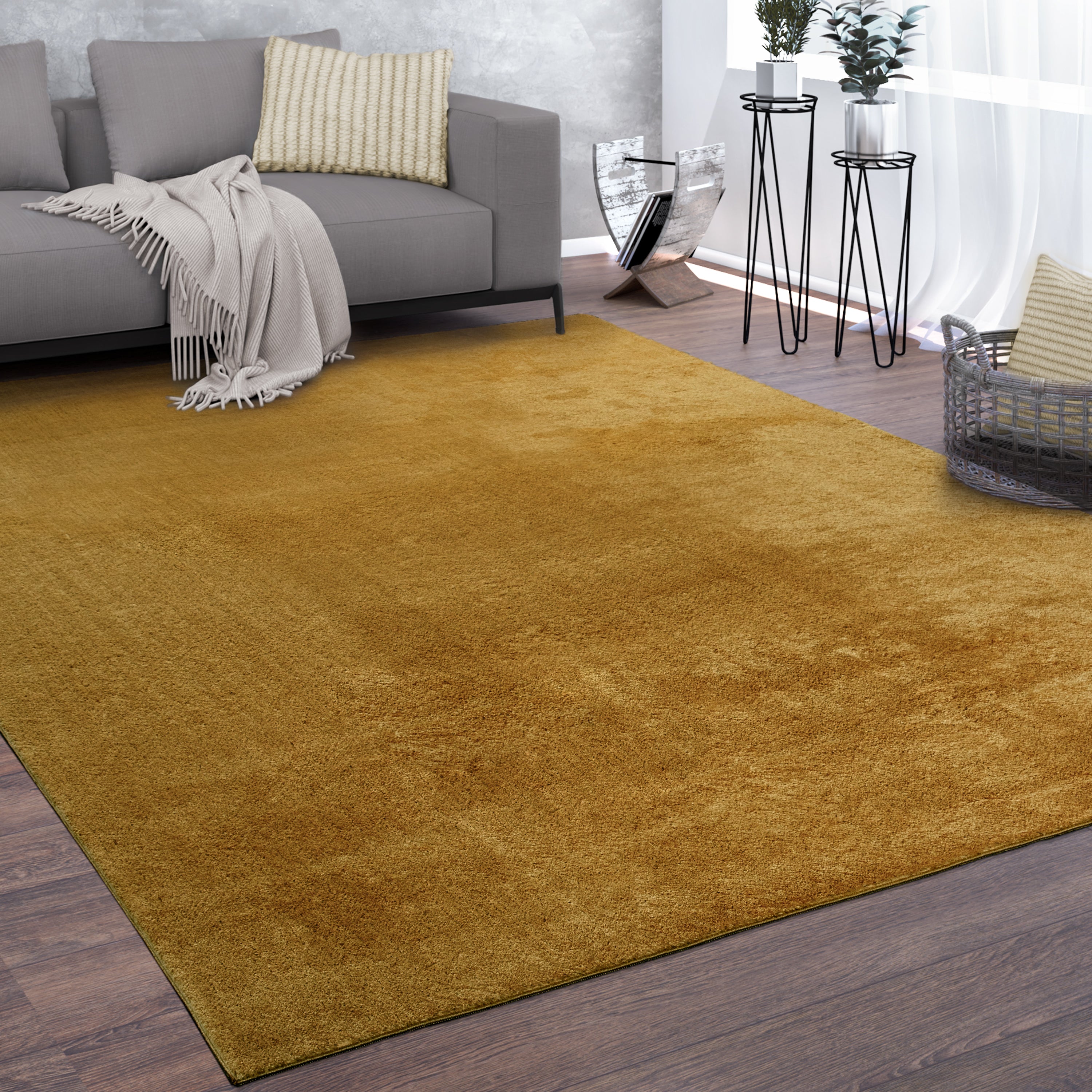 Hochflor Velours Teppich CADIZ 630 GELB –