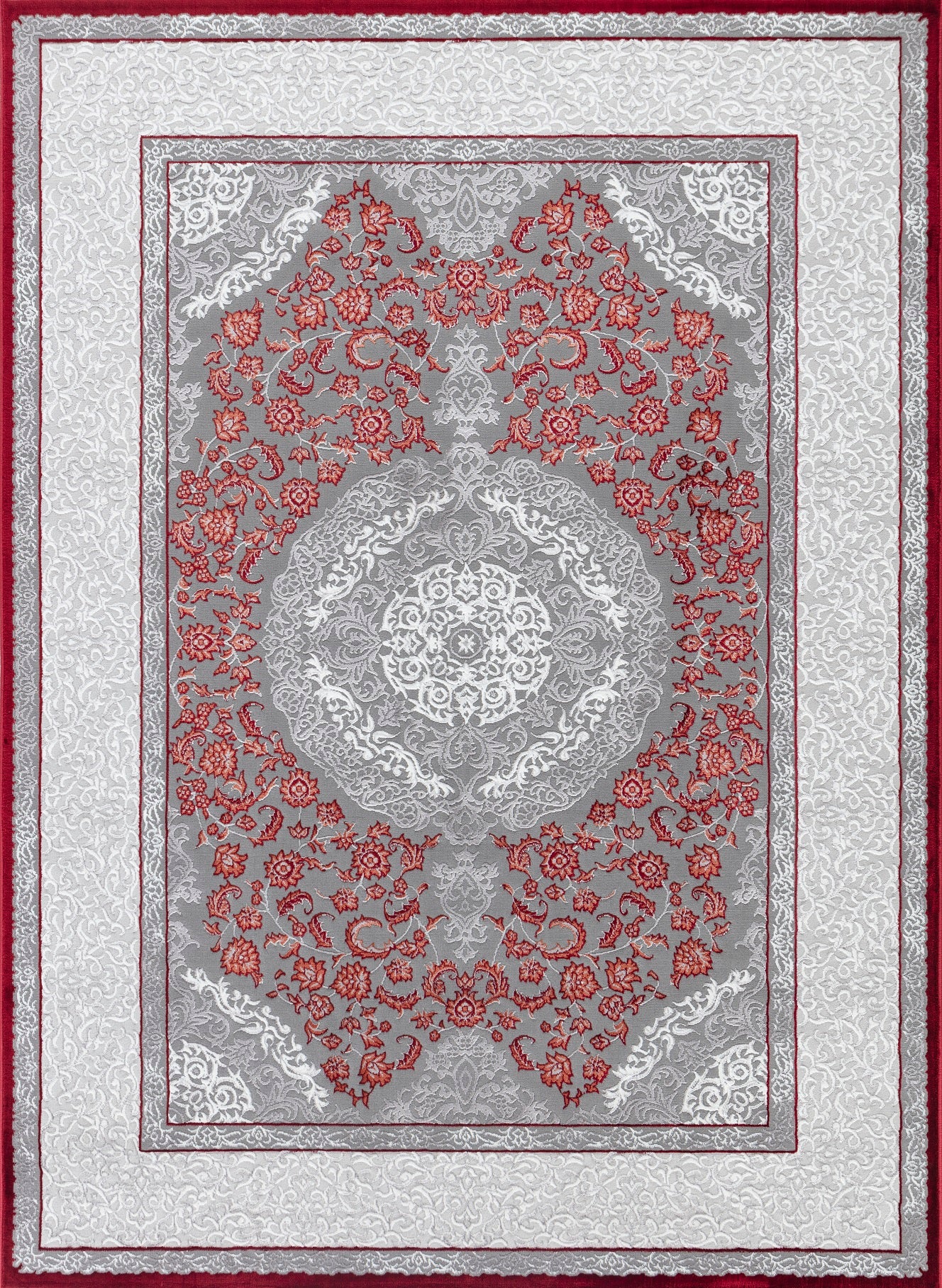 Teppich Ottoman E585A L.GREY S.RED