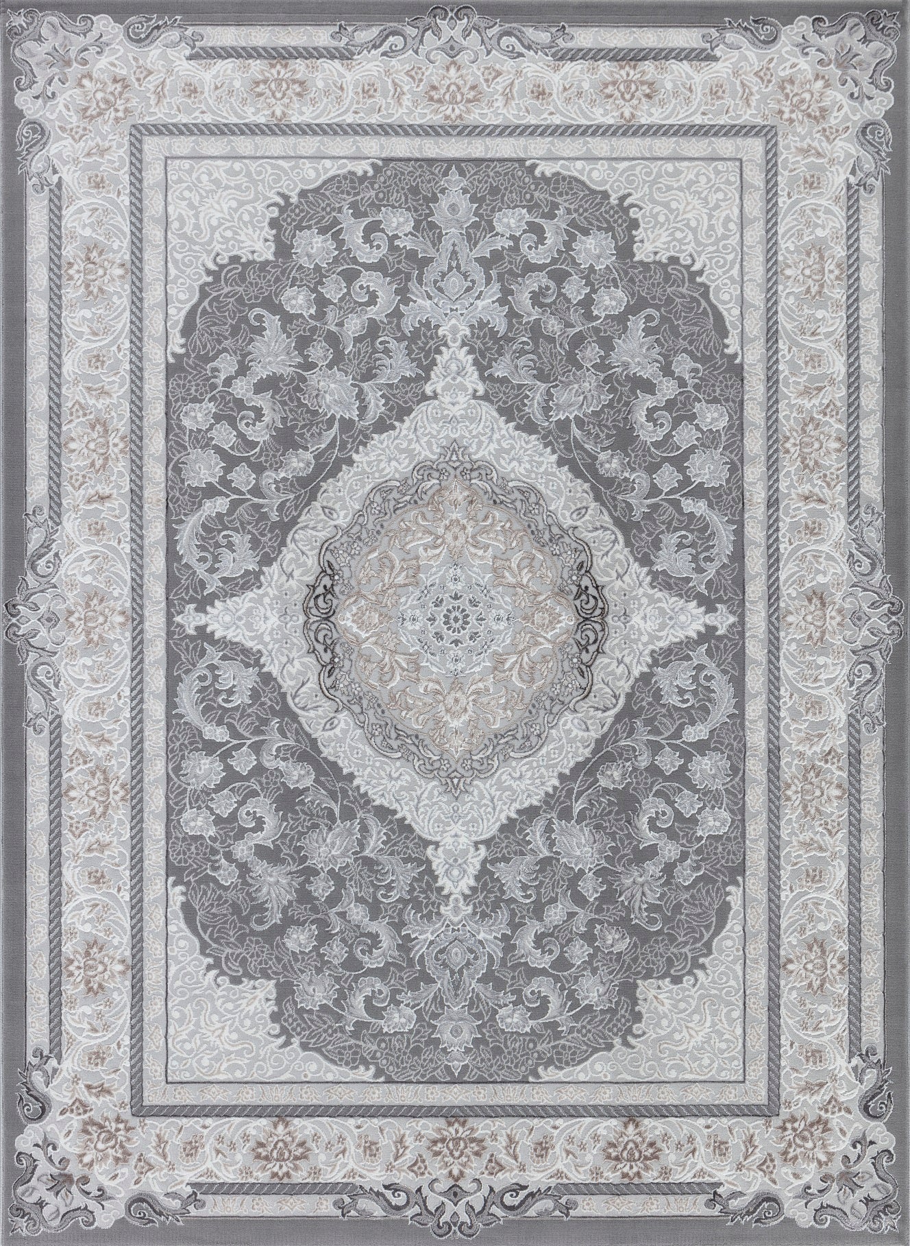 Teppich Ottoman E588A L.GREY S.LGREY