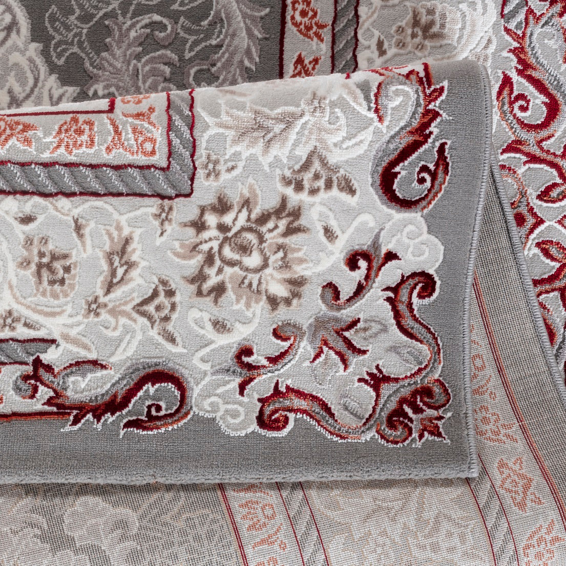 Teppich Ottoman E588A L.GREY S.RED