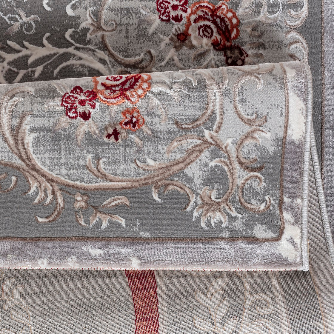 Teppich Ottoman E586A L.GREY S.RED