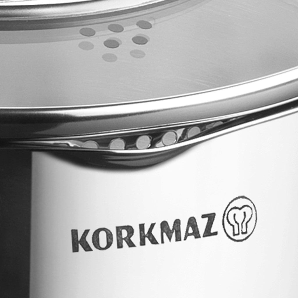 Korkmaz Vertex | 8 Teilig | Mega Topf-Set | Kochgeschirr | Rot-Silver | A1973