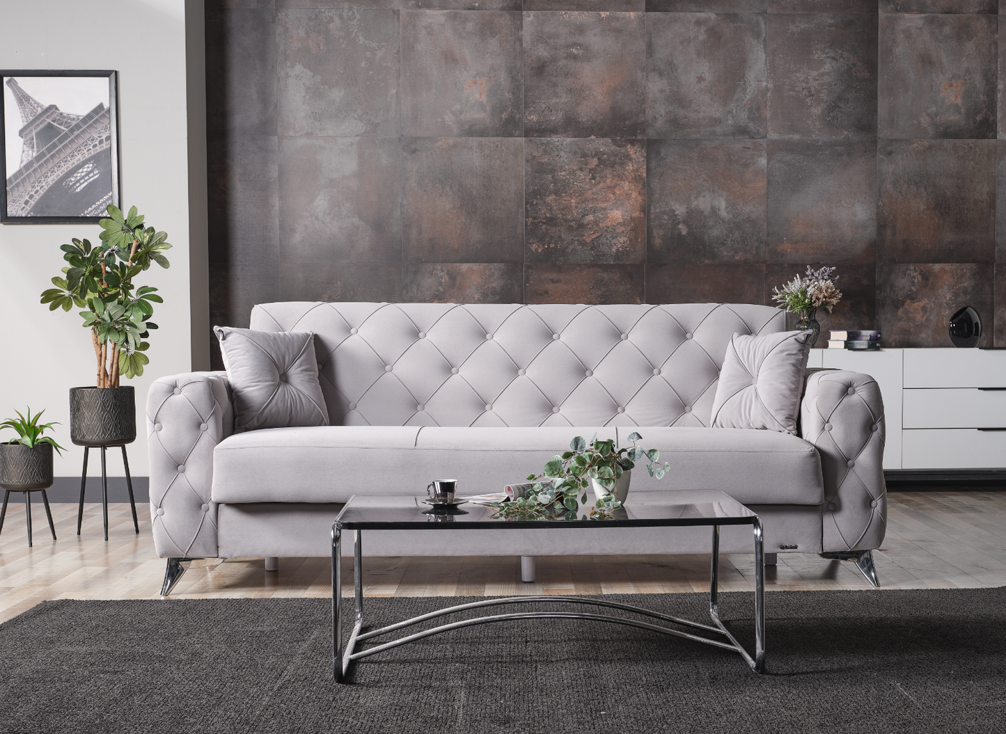 3+2+1 Couchgarnitur Alvina Grau