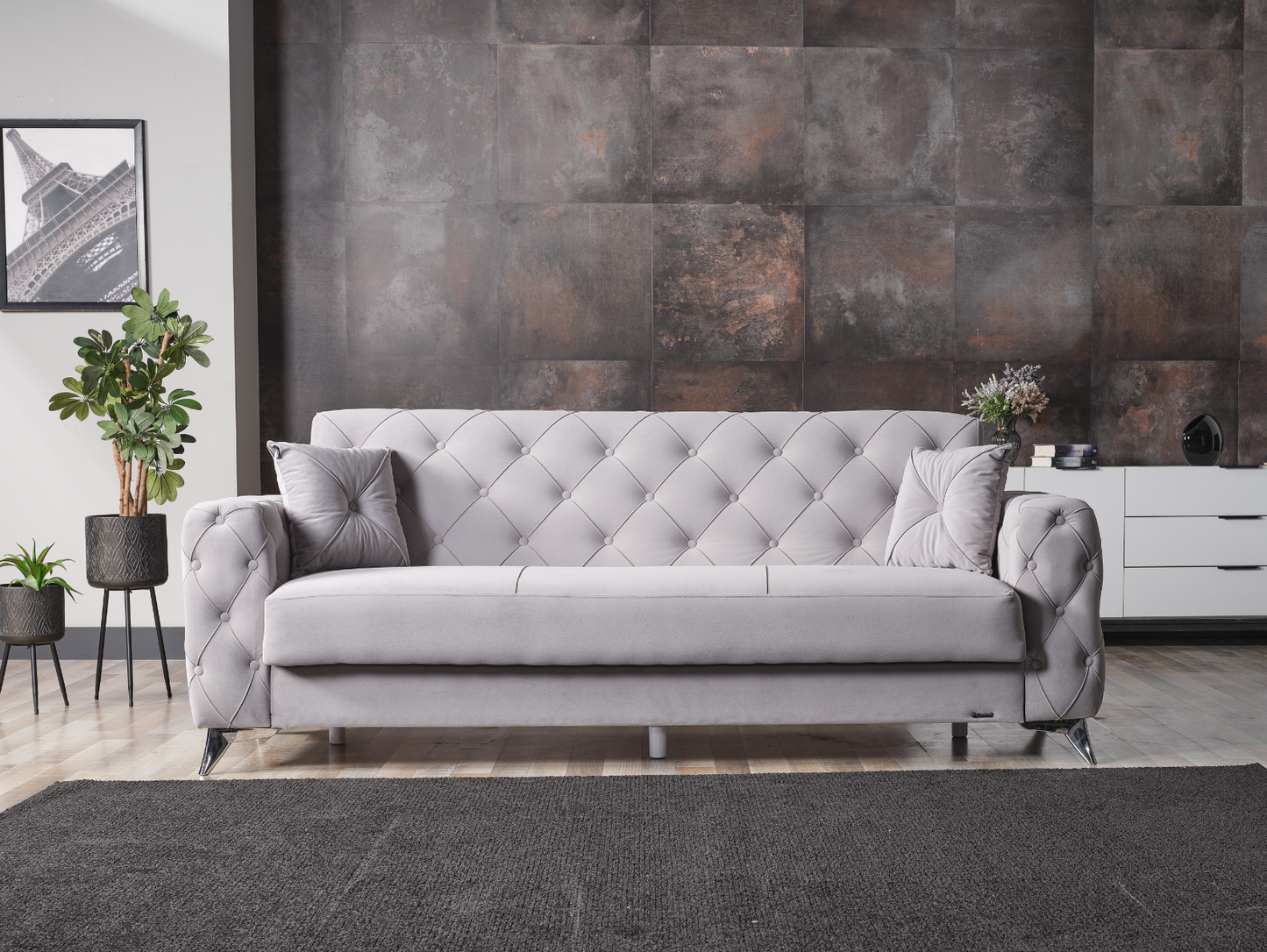 3+2+1 Couchgarnitur Alvina Grau
