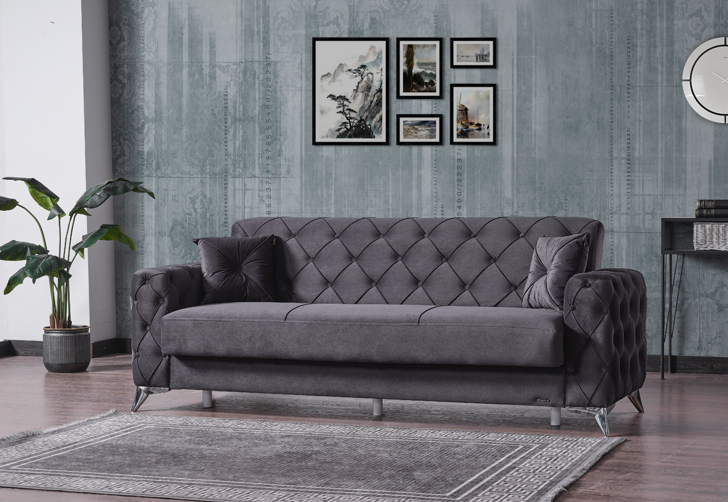 3+2+1 Couchgarnitur Alvina Grau
