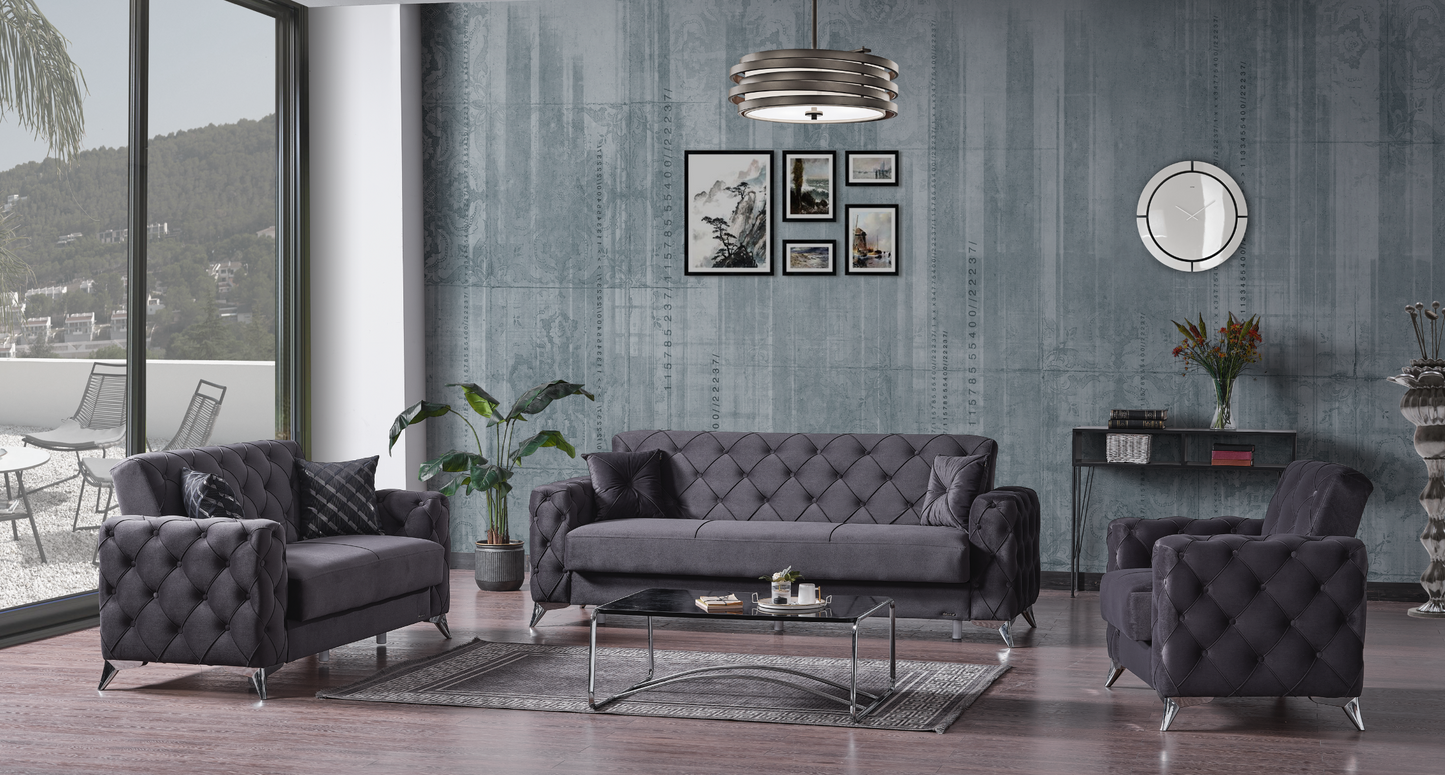 3+2+1 Couchgarnitur Alvina Grau