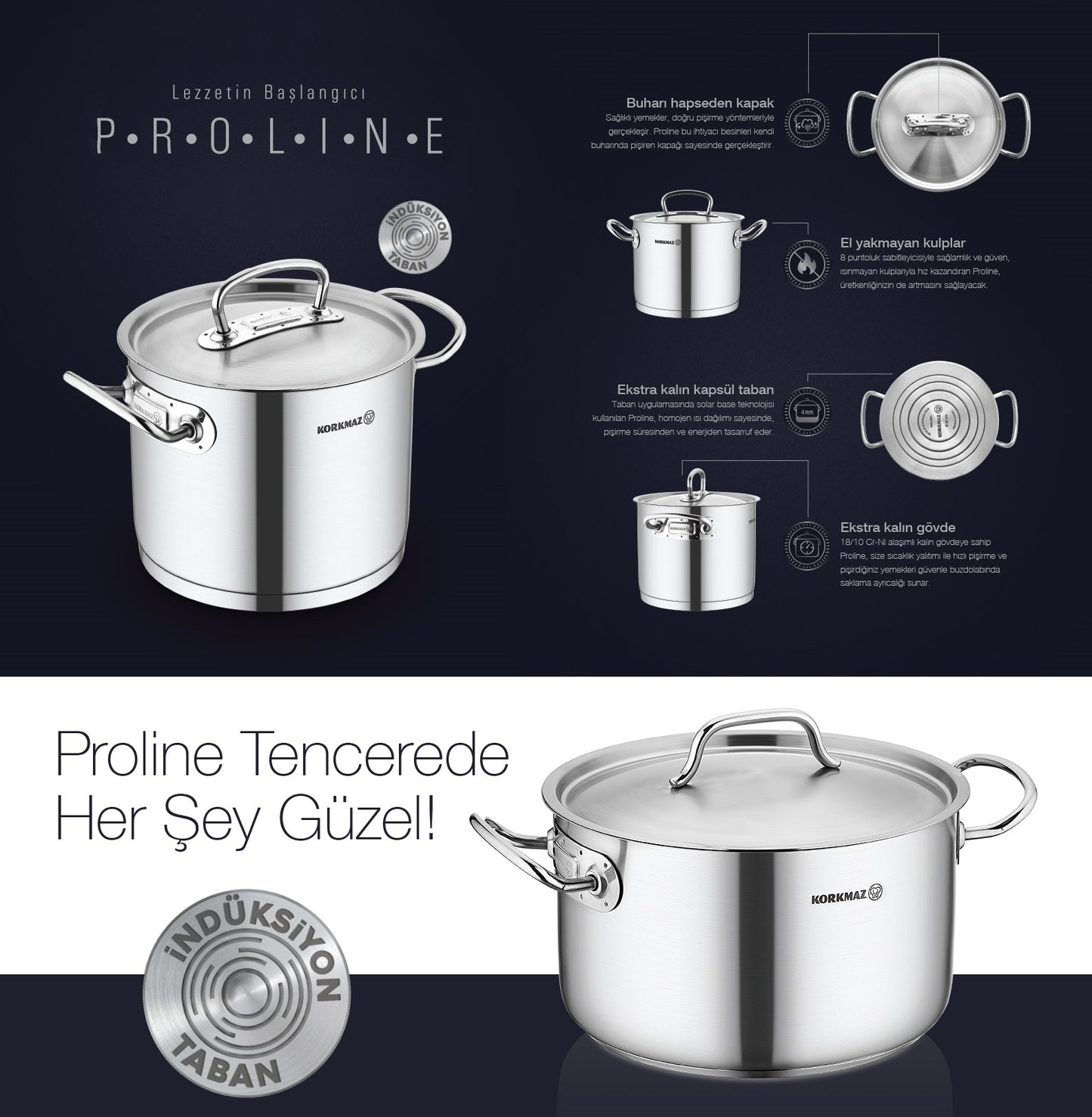 Proline 8pcs. Cookware Topfset Gold/Silber/RoseGold