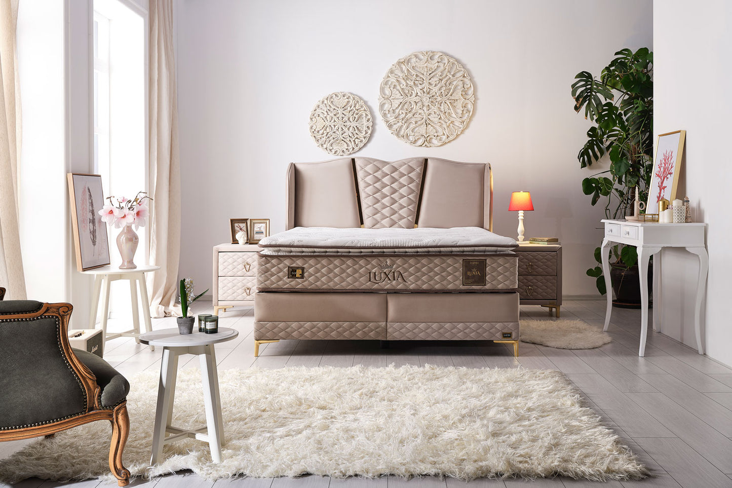 Luxia Boxspring Bett im Zimmer Vorne