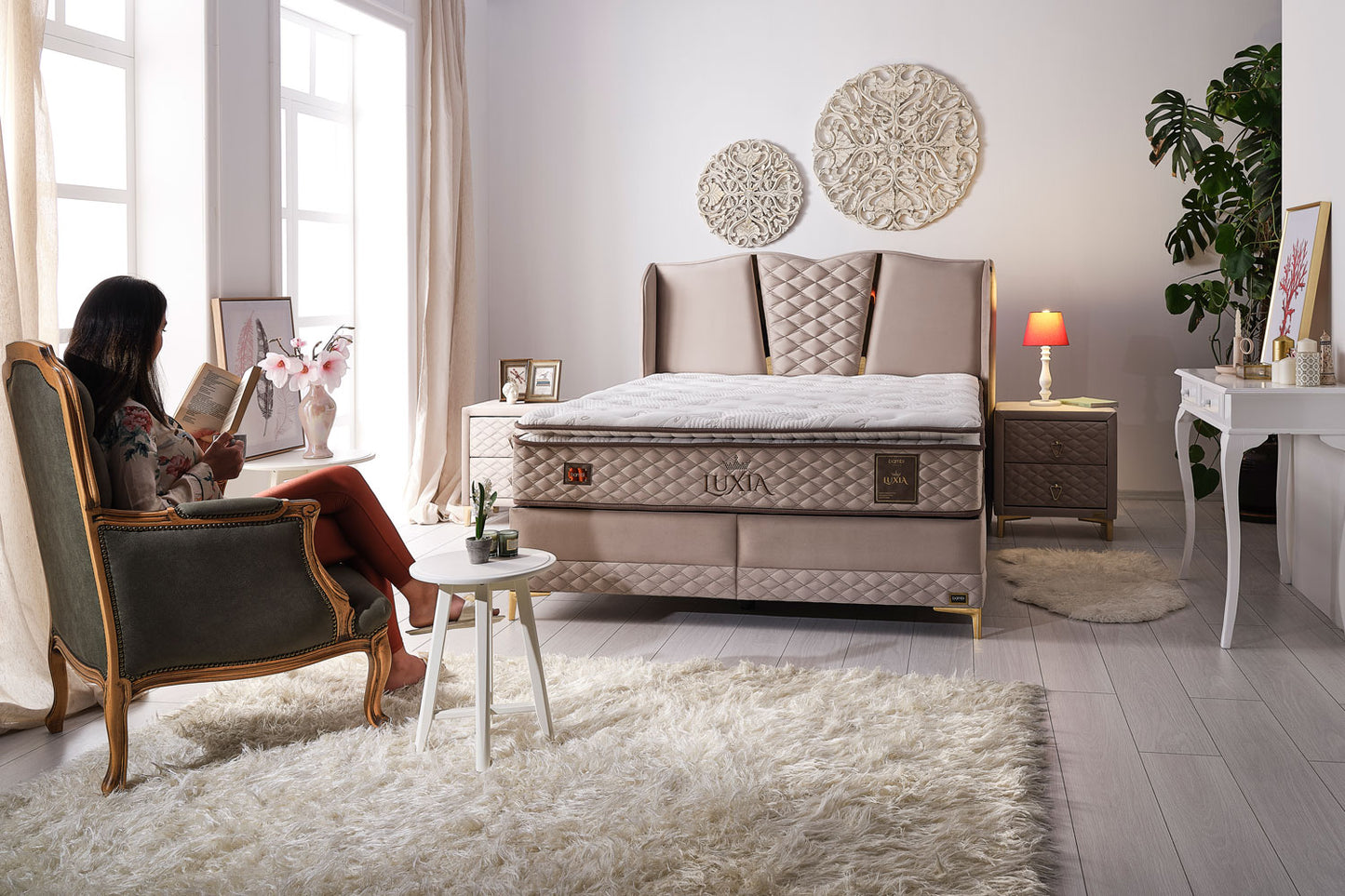 Luxia Boxspring Bett Im chlafzimmer