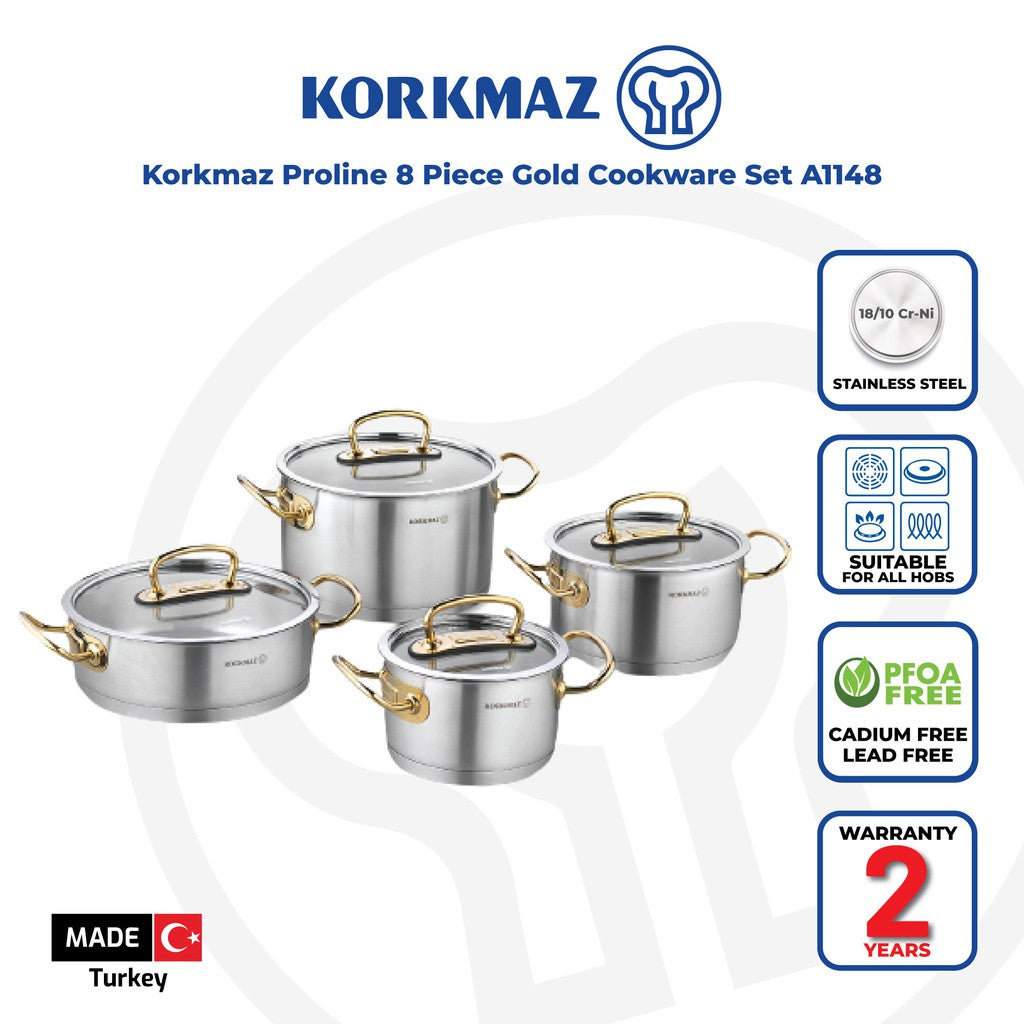 Proline 8pcs. Cookware Topfset Gold/Silber/RoseGold